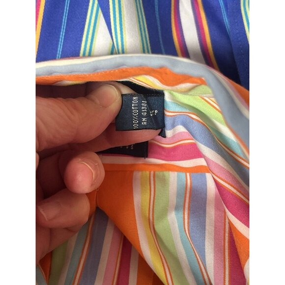 Ralph Lauren Colorful Striped Men's Long Sleeve Button Down Shirt Orange Size M - Picture 7 of 9